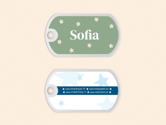 Targhetta per lo zaino con sfondi di Design