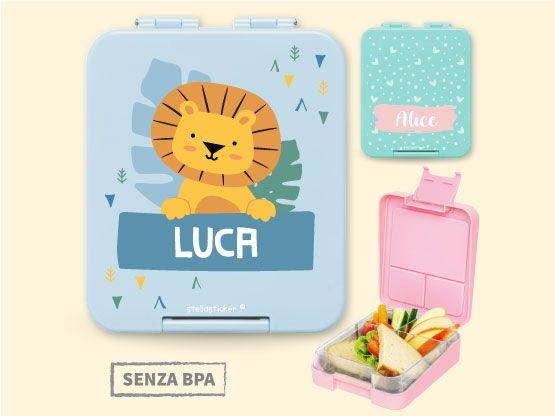 Portapranzo Personalizzato con Nome LunchBox porta merenda per Bambini  scuola