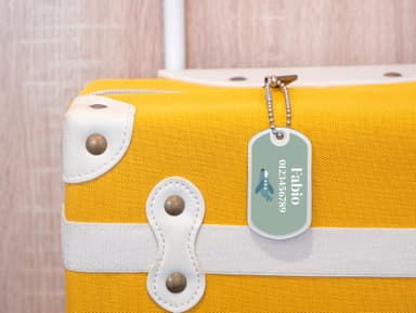 Targhetta personalizzata per zaini e borse