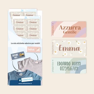 Etichette per abbigliamento di design