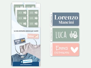 Etichette adesive per abbigliamento