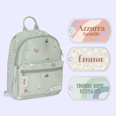 Targhetta per lo zaino con sfondi di Design