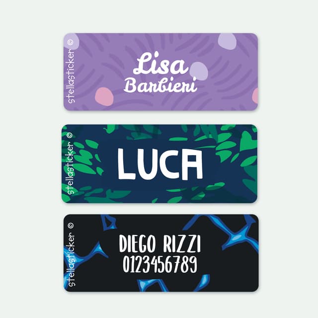 Adesivi ergobag con nome