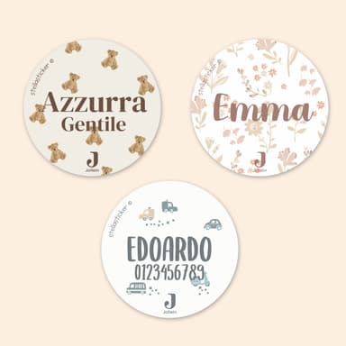 Adesivi rotondi con nome - Jollein