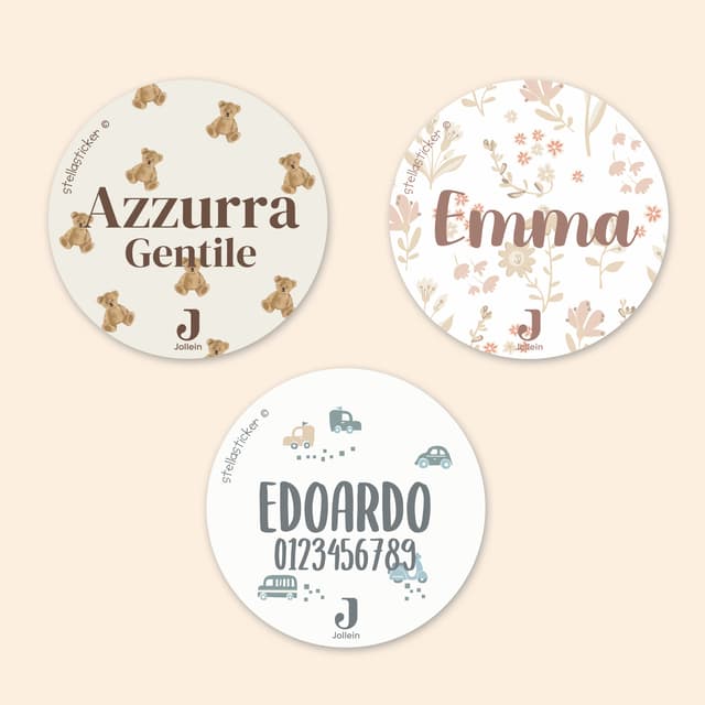 Adesivi rotondi con nome - Jollein