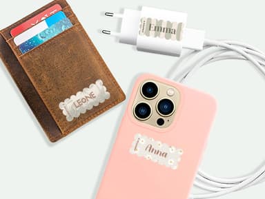 Adesivi con nome Design e bordo ondulato