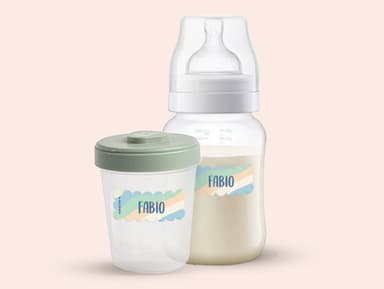 Adesivi con nome Design e bordo ondulato