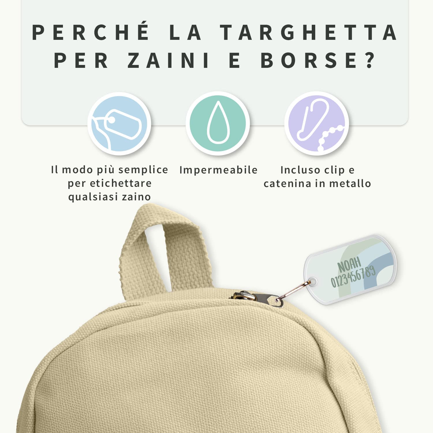 Targhetta per lo zaino con sfondi di Design
