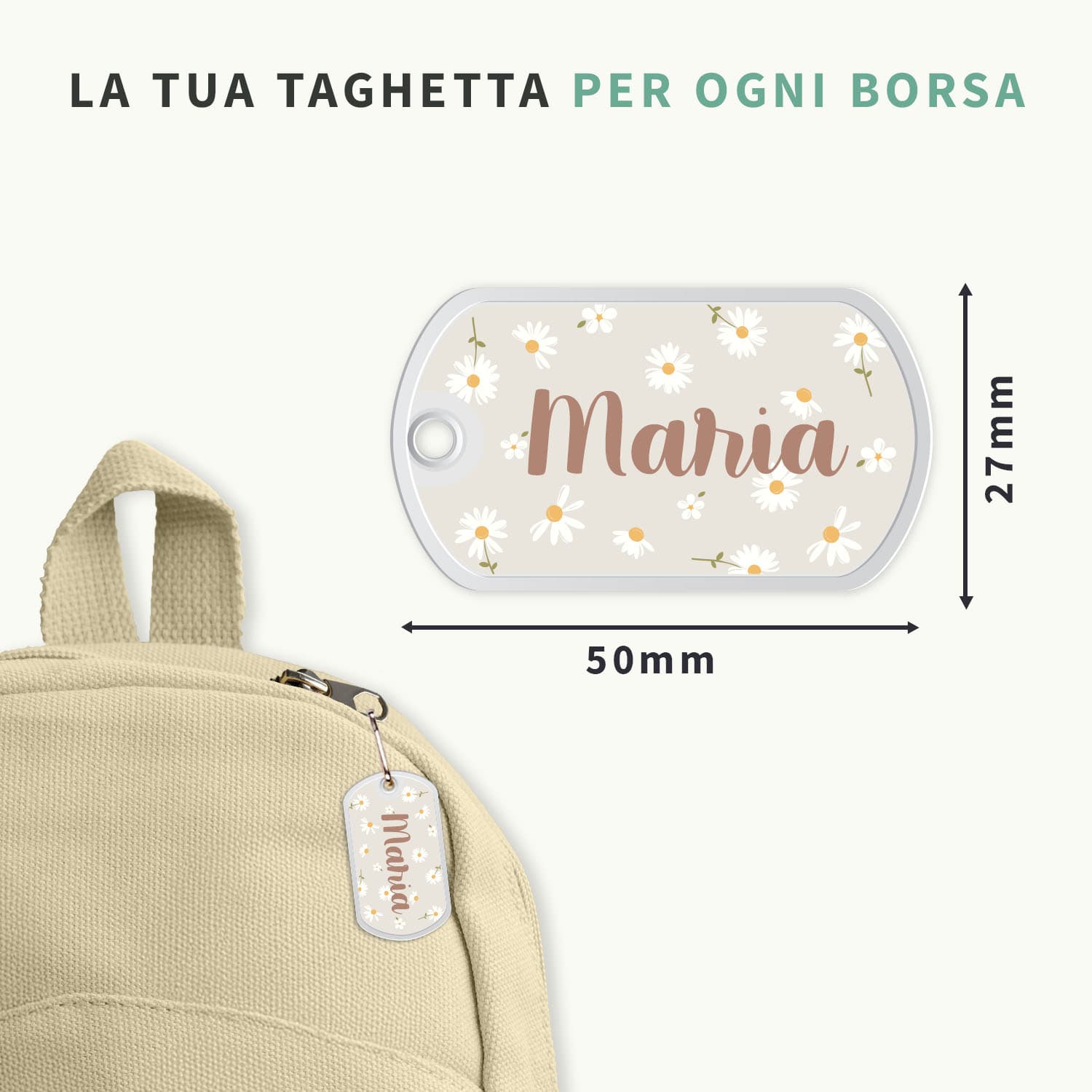 Targhetta per lo zaino con sfondi di Design