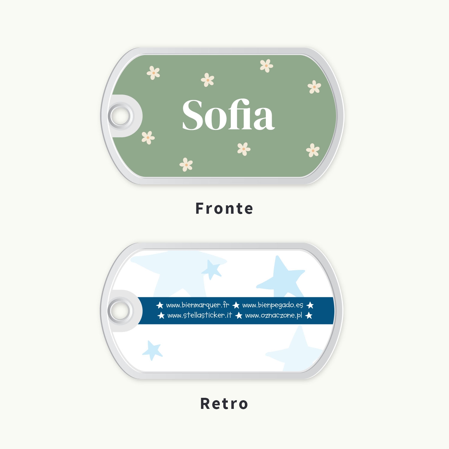 Targhetta per lo zaino con sfondi di Design