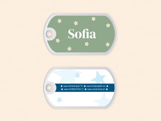 Targhetta per lo zaino con sfondi di Design