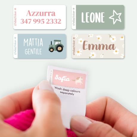 Assortimento etichette per vestiti