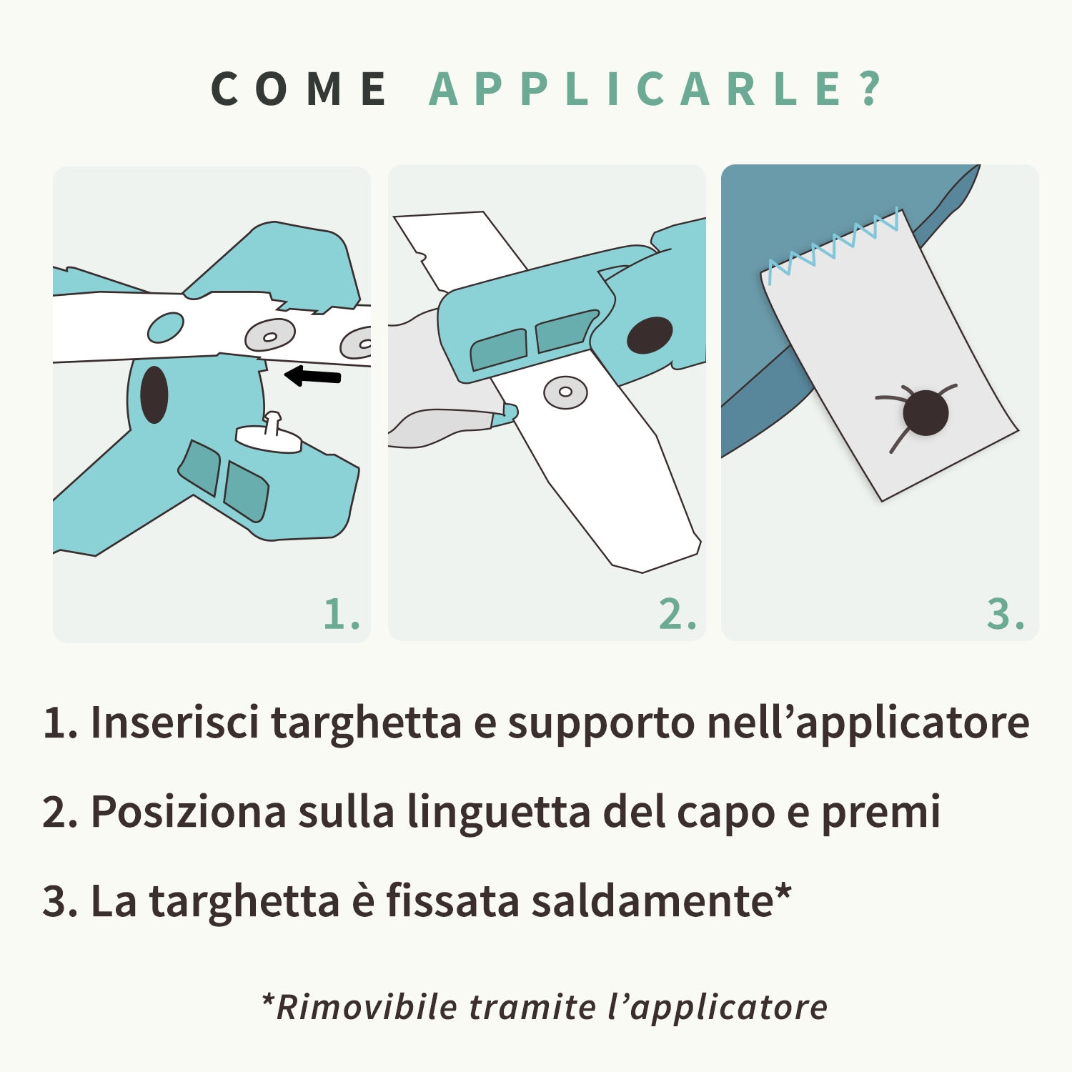 Set completo: tag + applicatore