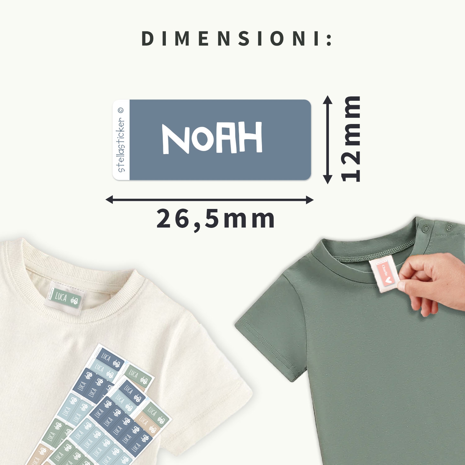 Etichette adesive per vestiti