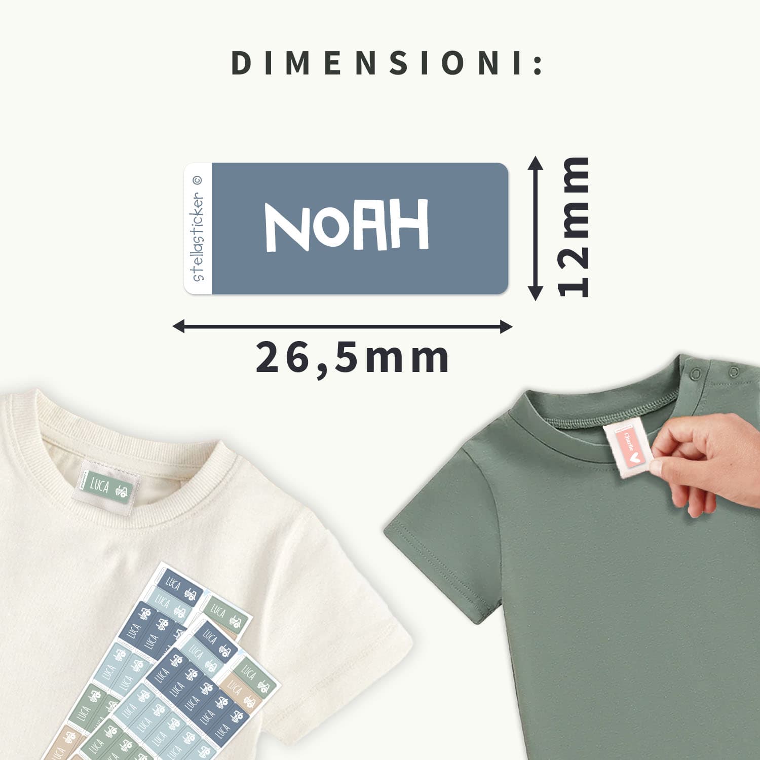 Etichette adesive per vestiti