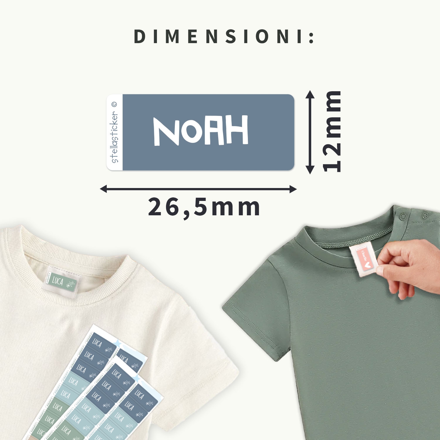 Etichette adesive per vestiti