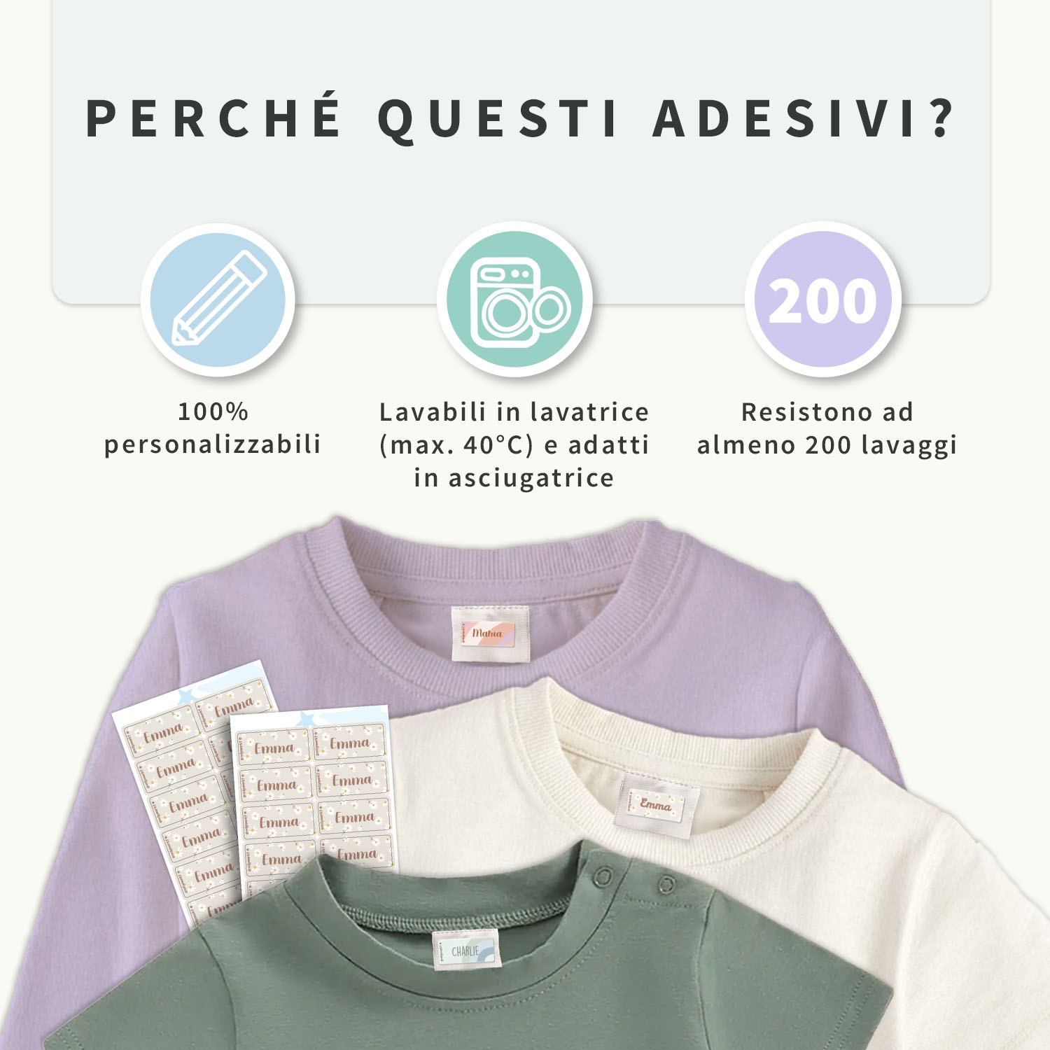 Etichette per abbigliamento di design