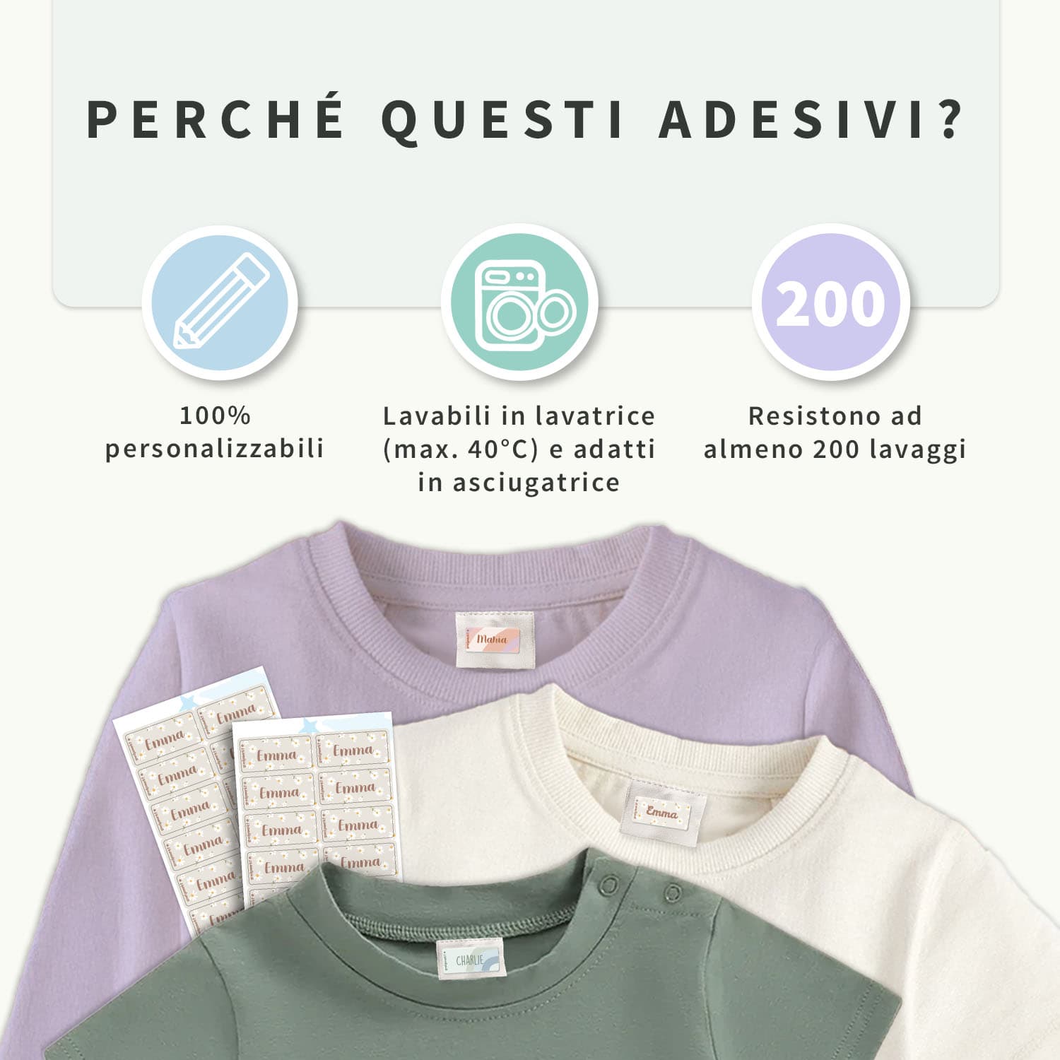 Etichette per abbigliamento di design