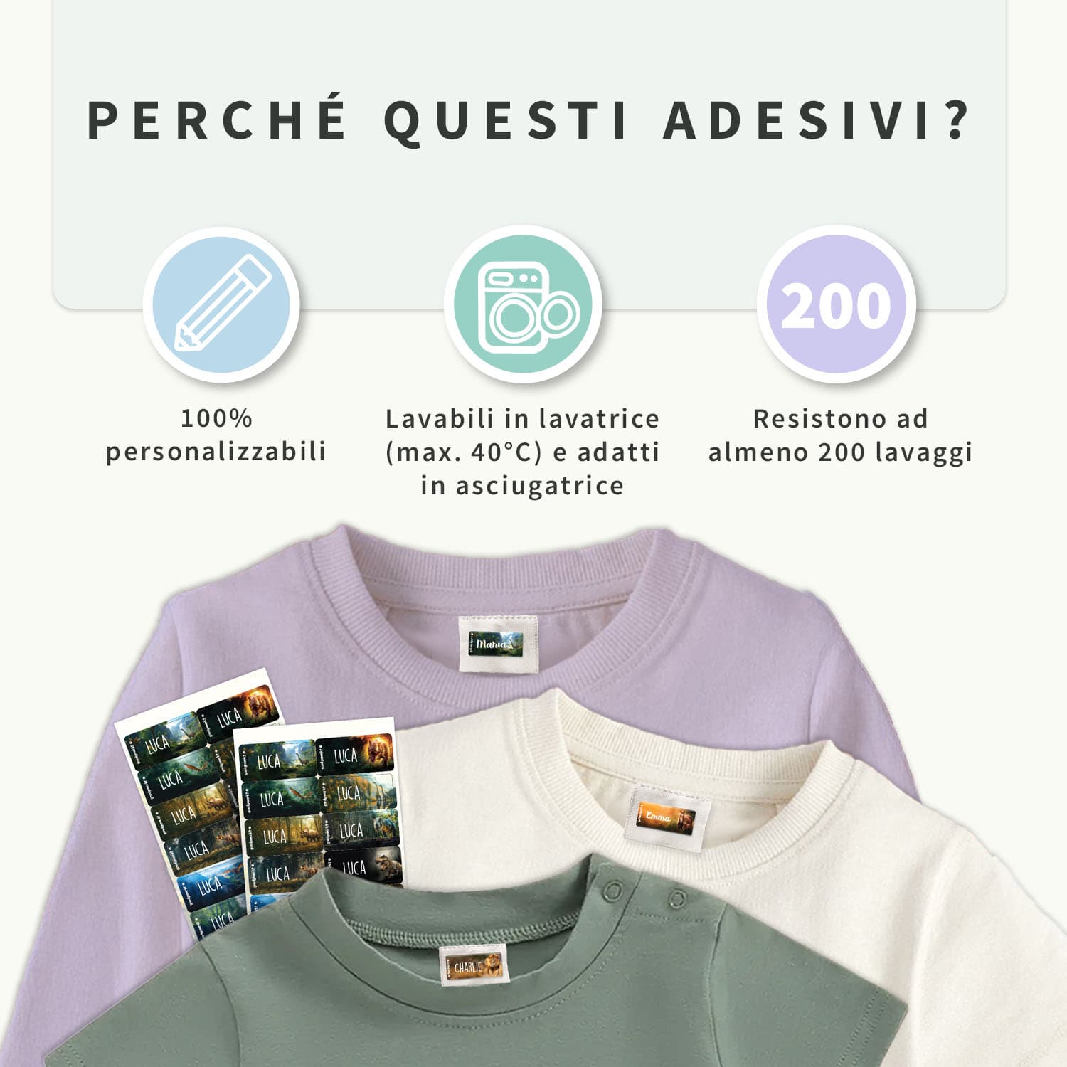 Adesivi per abbigliamento con sfondo reale