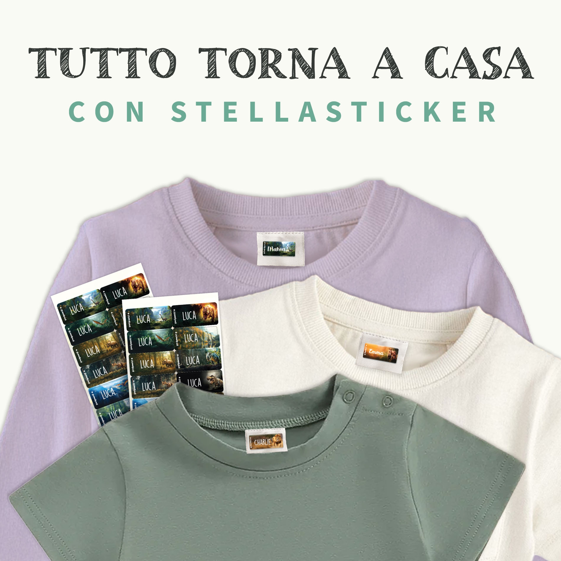 Adesivi per abbigliamento con sfondo reale