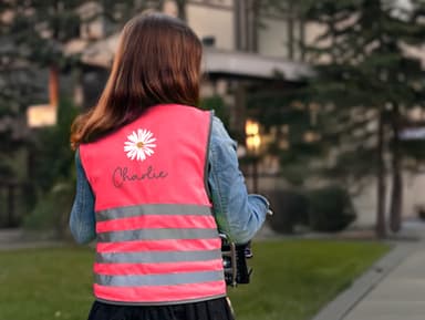 Gilet di sicurezza fluorescente per bambini con nome - Tema