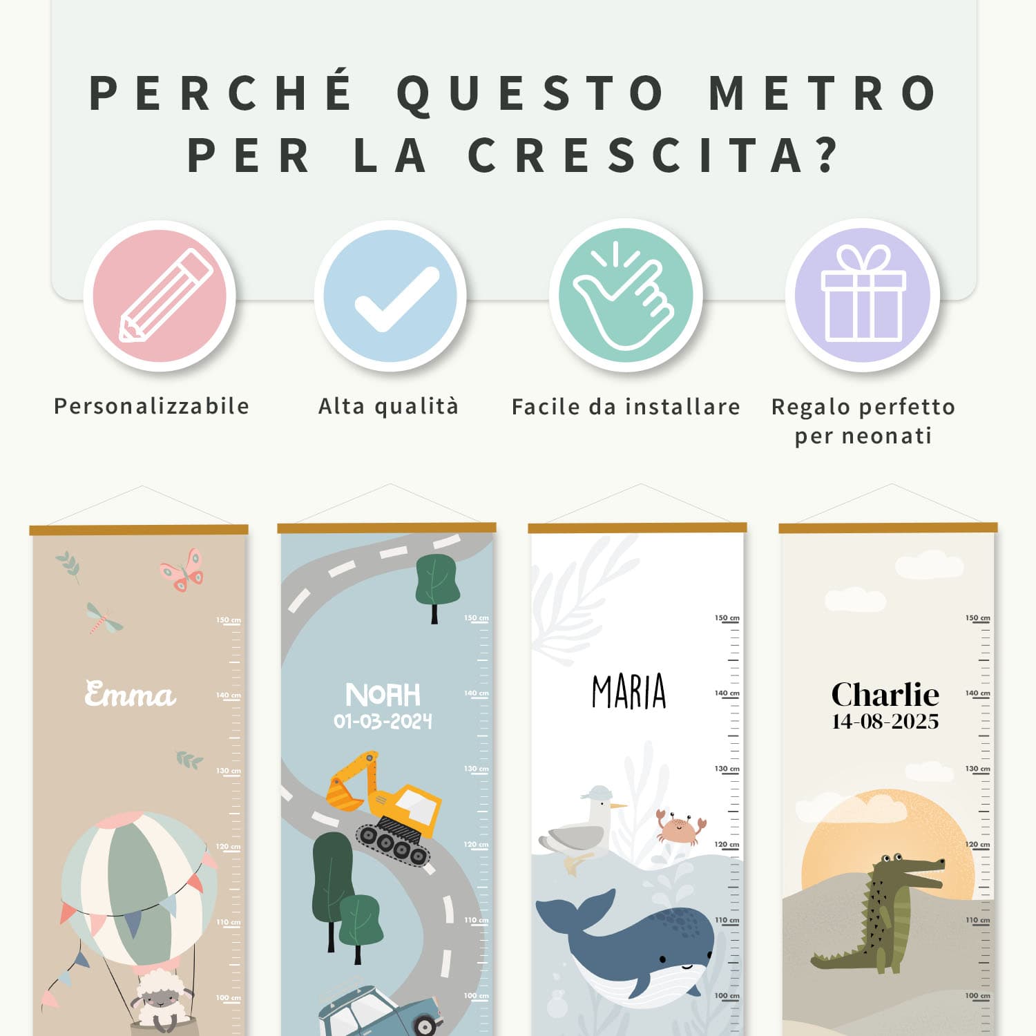 Metro da parete per crescita bambini