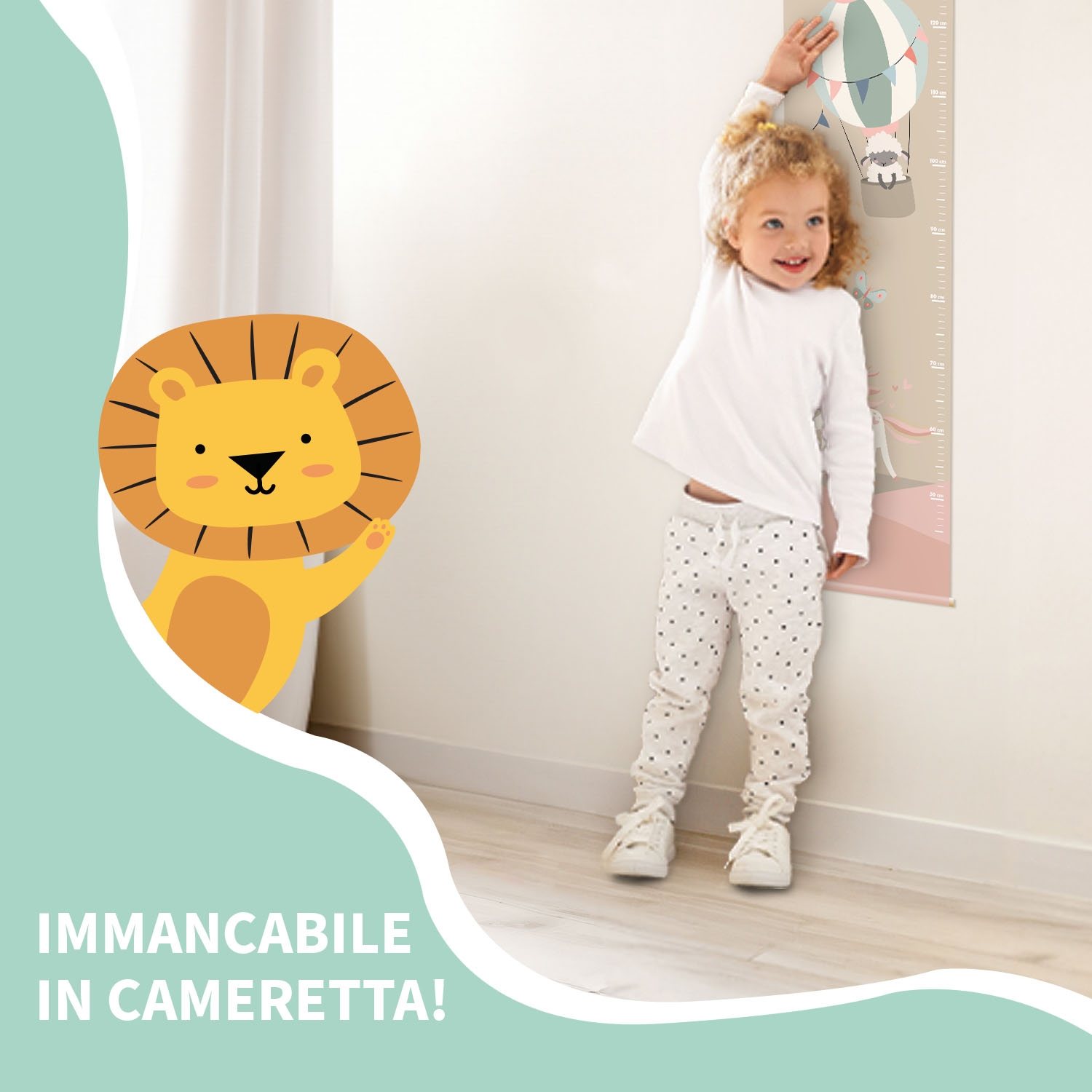 Metro da parete per crescita bambini
