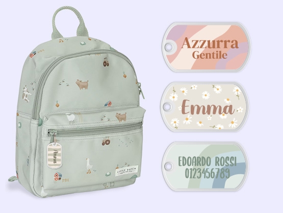 Targhetta per lo zaino con sfondi di Design