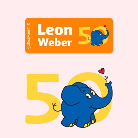 Elefant Kleine Namensaufkleber