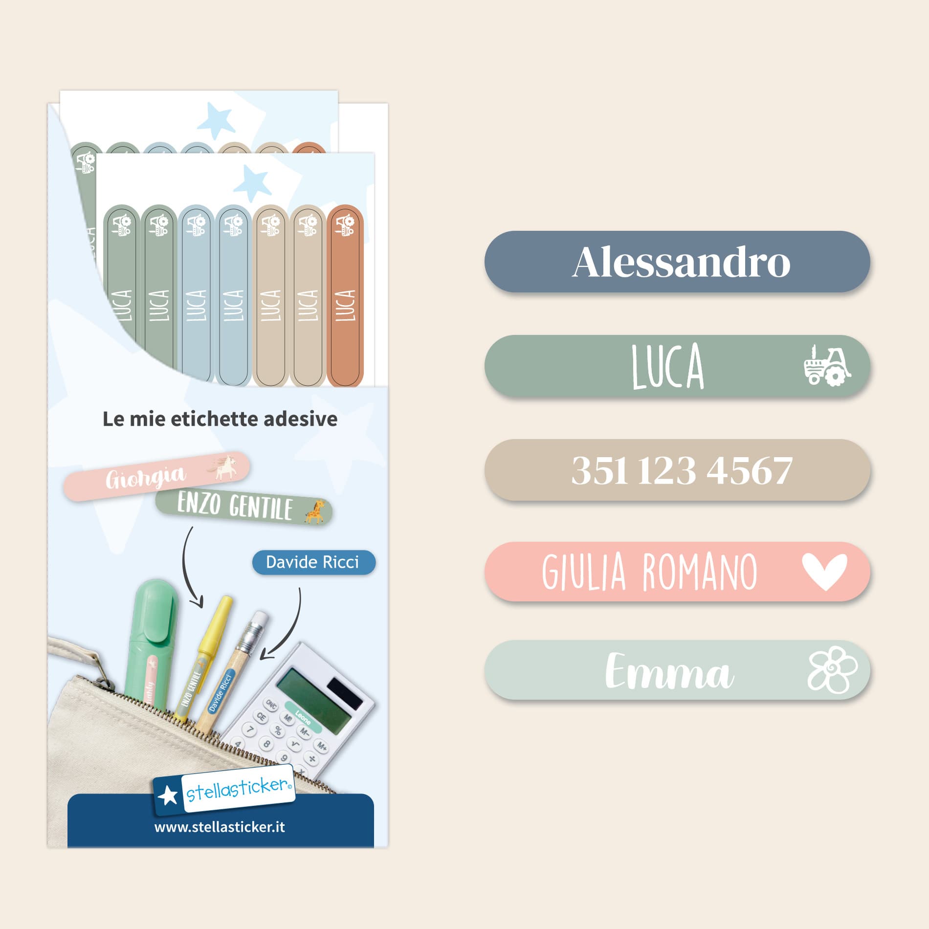 Etichette adesive piccole