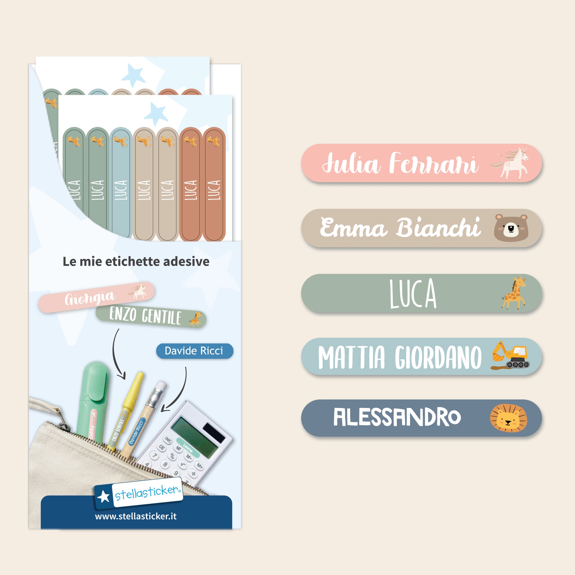Etichette adesive piccole a tema