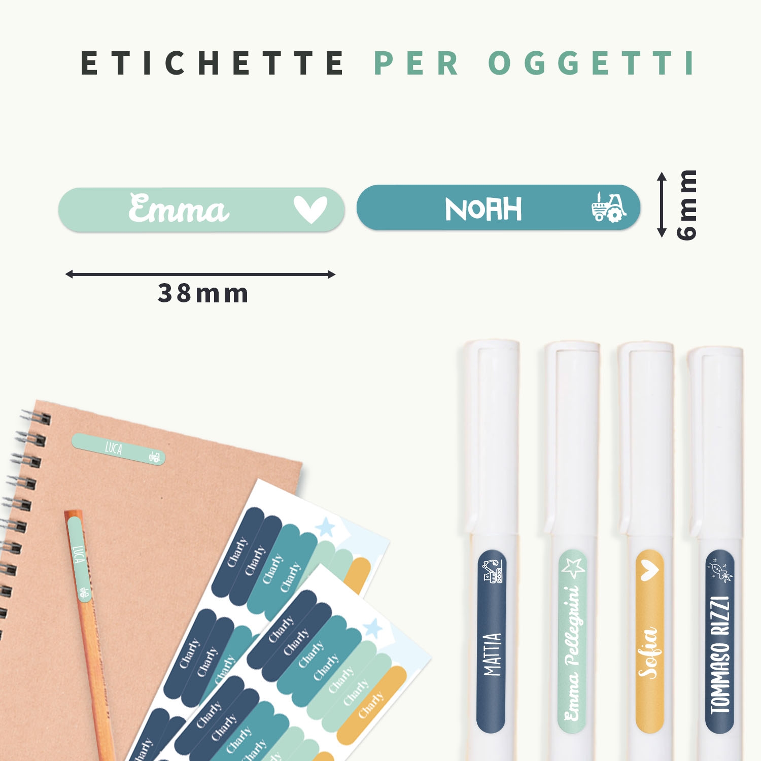 Etichette adesive piccole