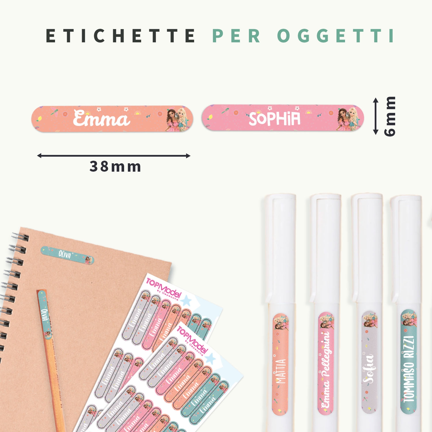Topmodel Mini Name Labels