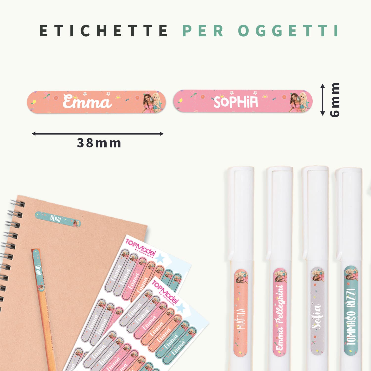 Topmodel Mini Name Labels