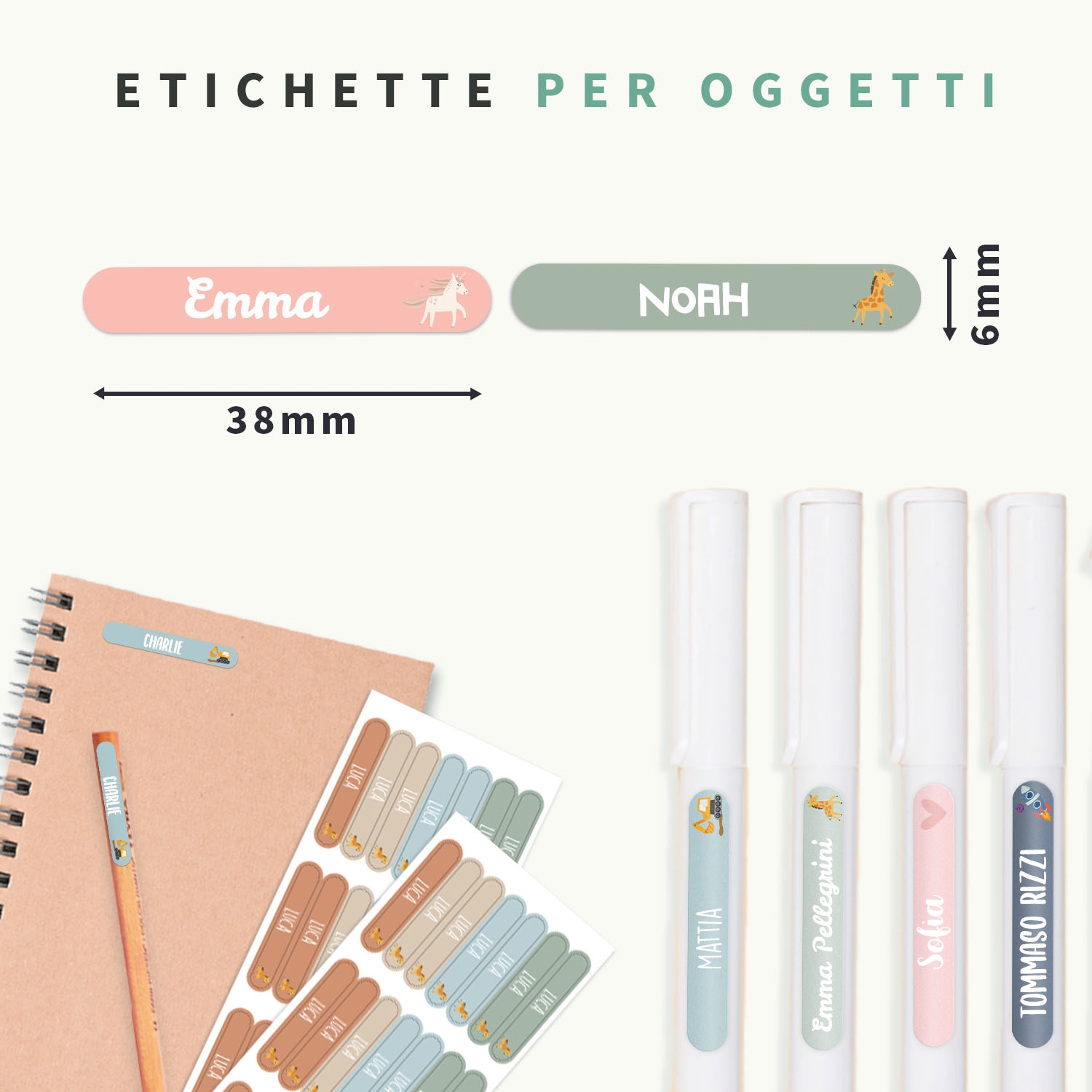 Etichette adesive piccole a tema