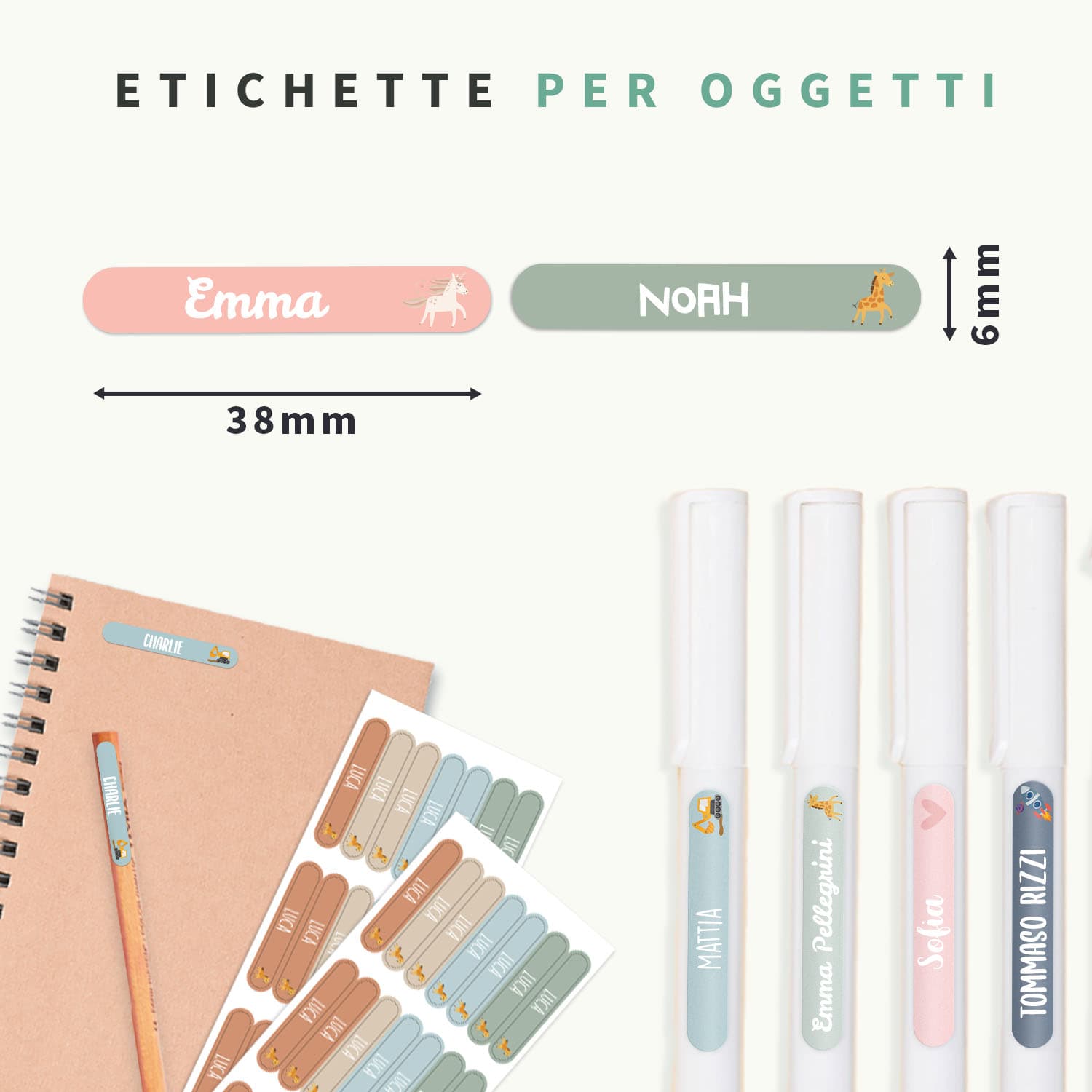 Etichette adesive piccole a tema