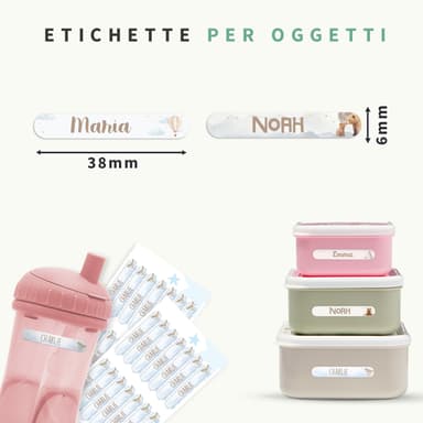 Mini adesivi con nome Acquerello