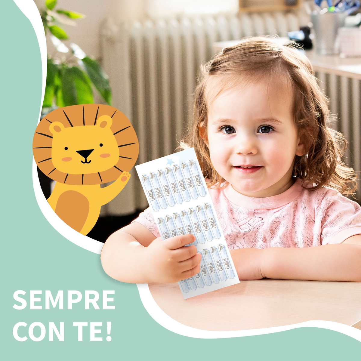 Mini adesivi con nome Acquerello