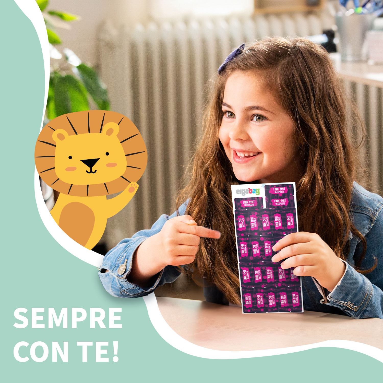 Adesivi ergobag con nome