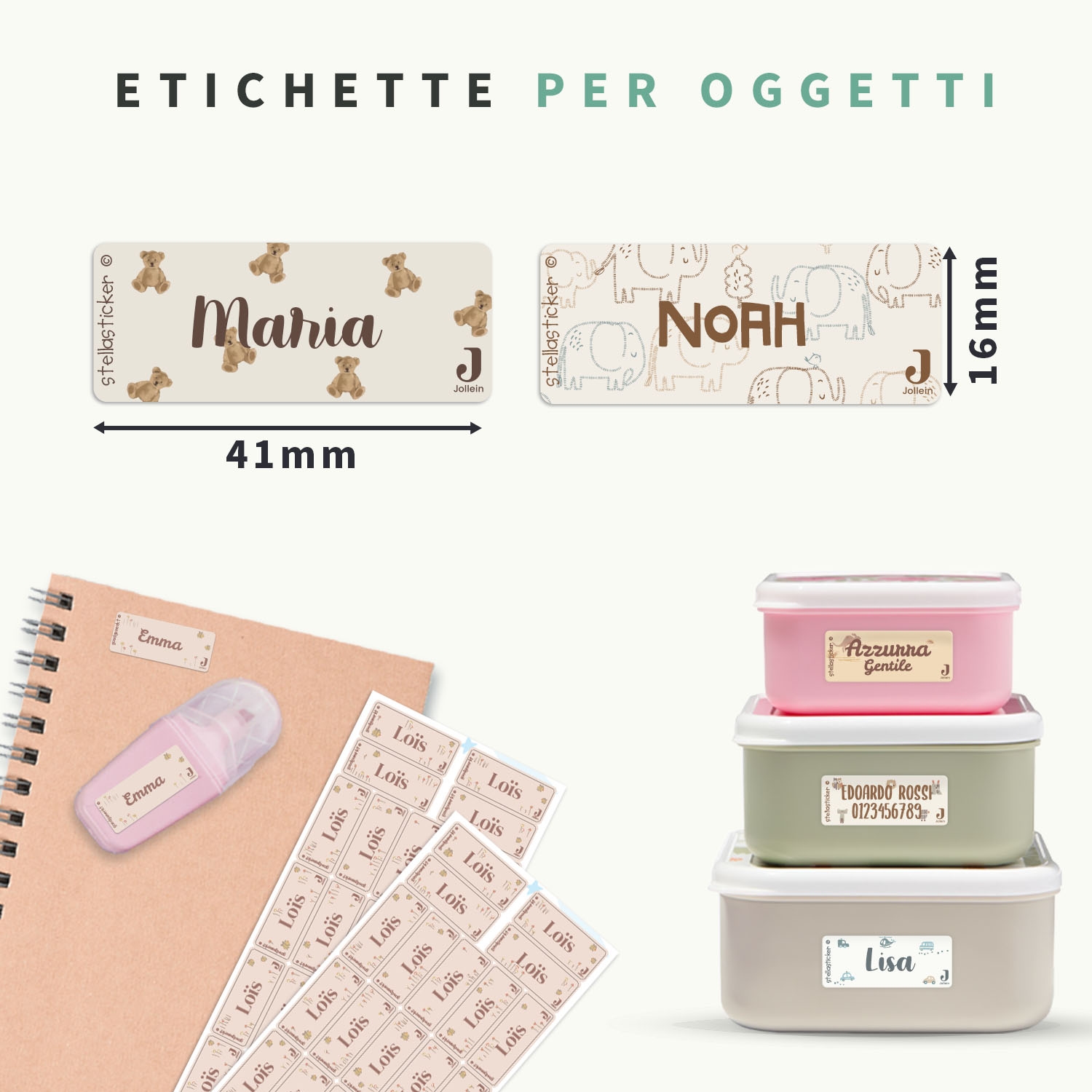 Adesivi con nome - Jollein