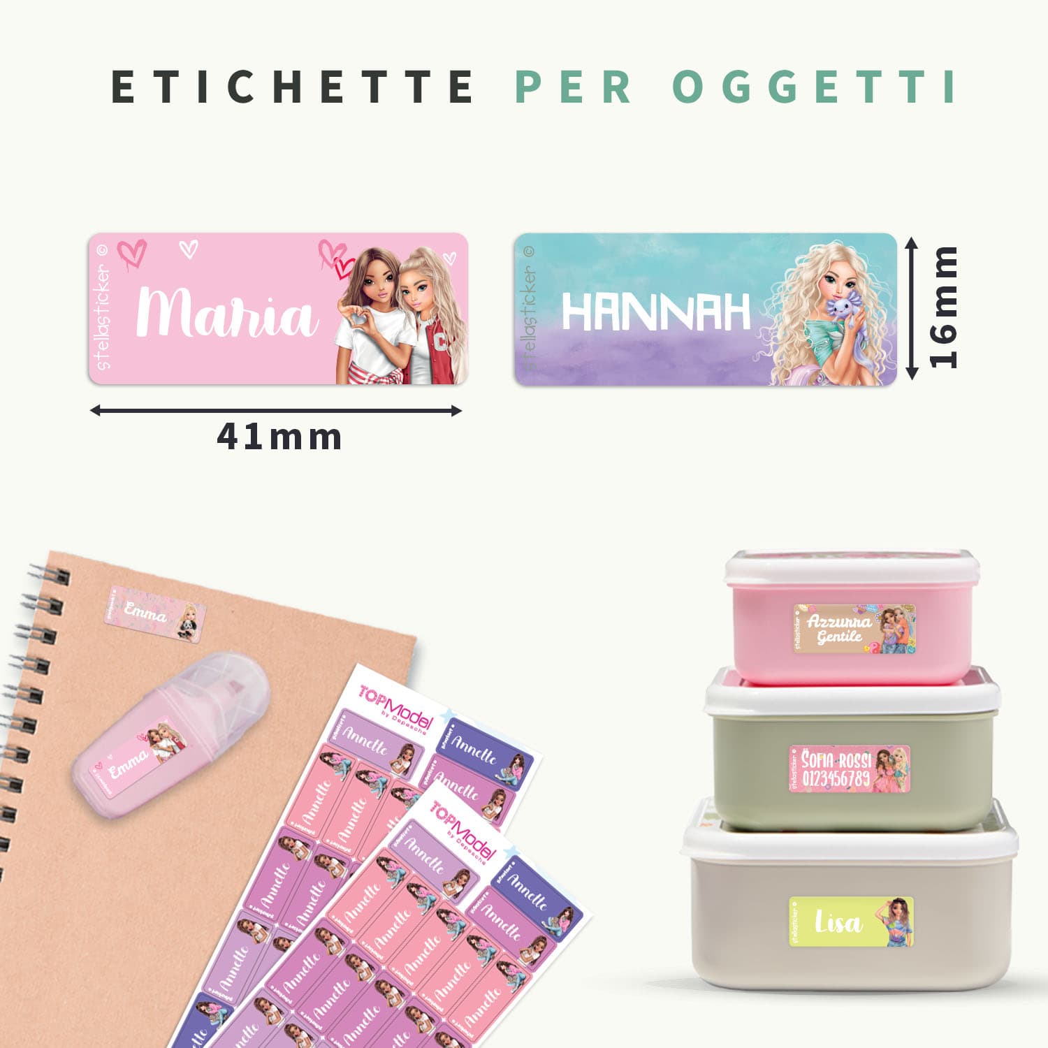 Topmodel Small name labels