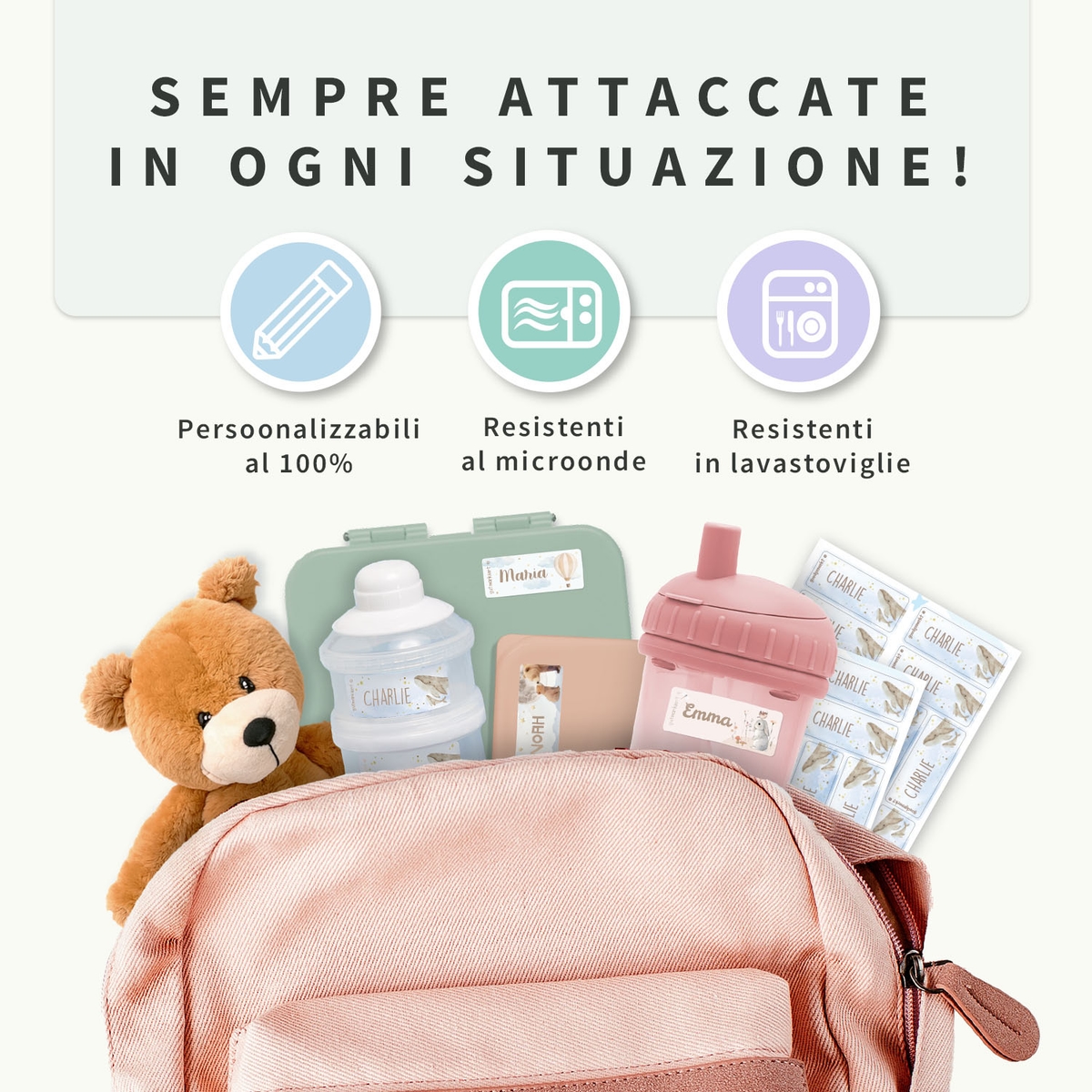Adesivi con nome Acquerello
