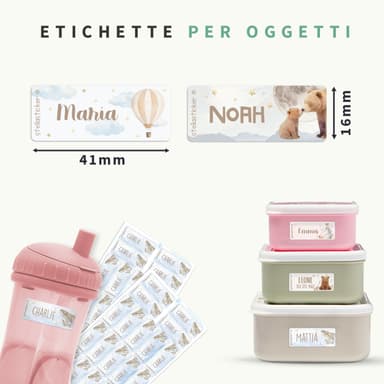 Adesivi con nome Acquerello
