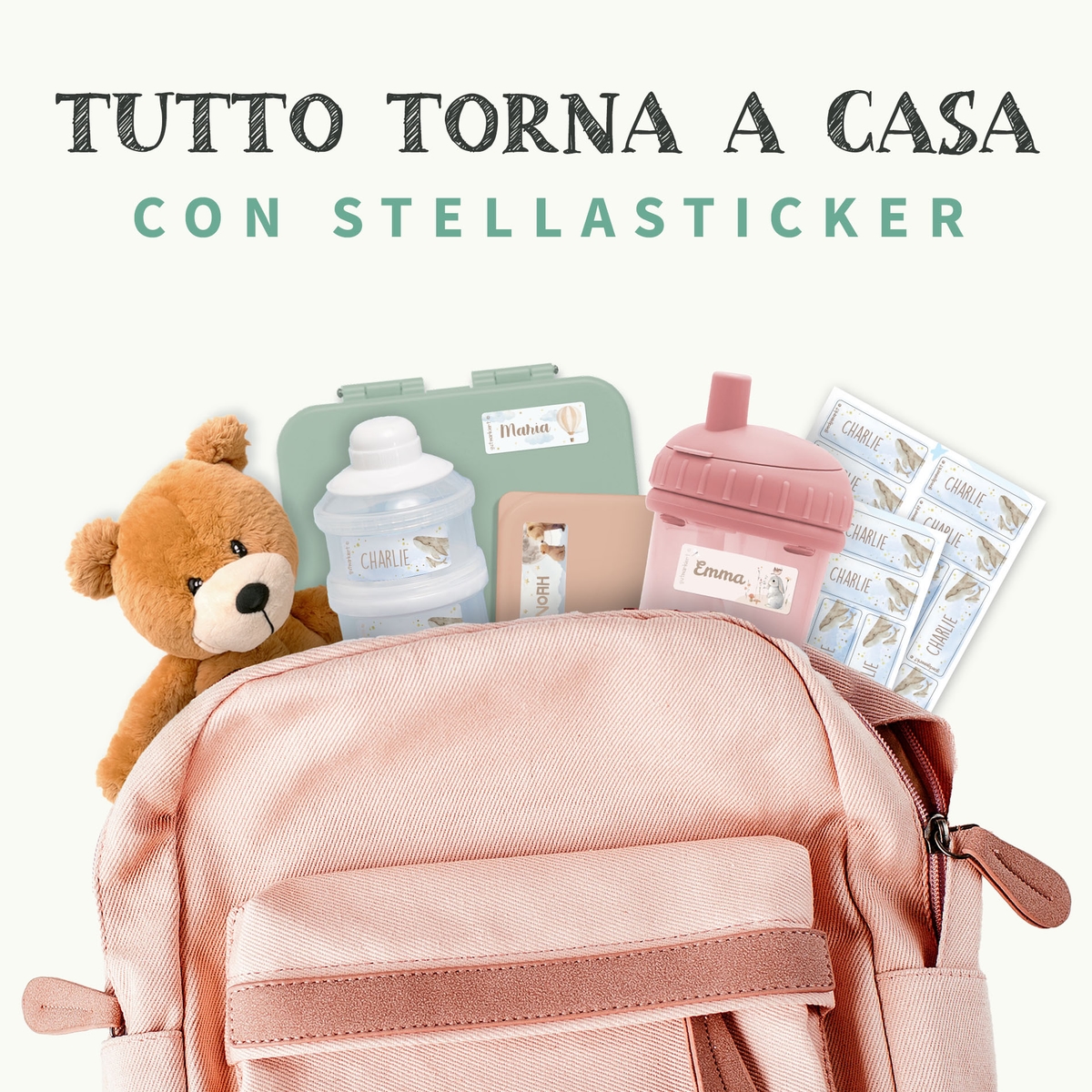 Adesivi con nome Acquerello