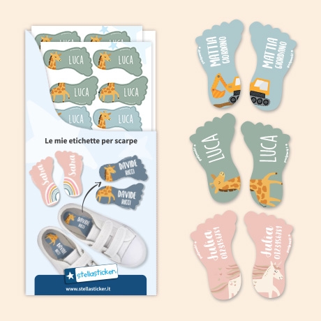 Etichette adesive per scarpe personalizzate