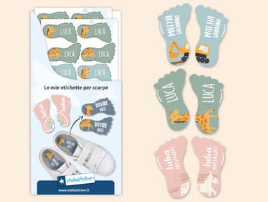 Etichette adesive per scarpe personalizzate