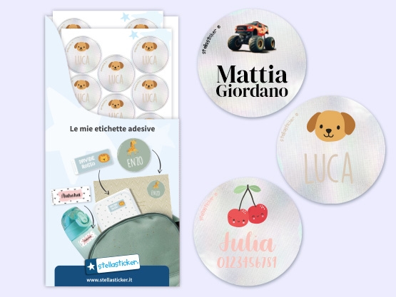 Adesivi riflettenti con nome - Tema