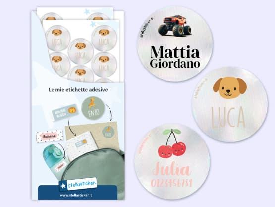 Adesivi riflettenti con nome - Tema