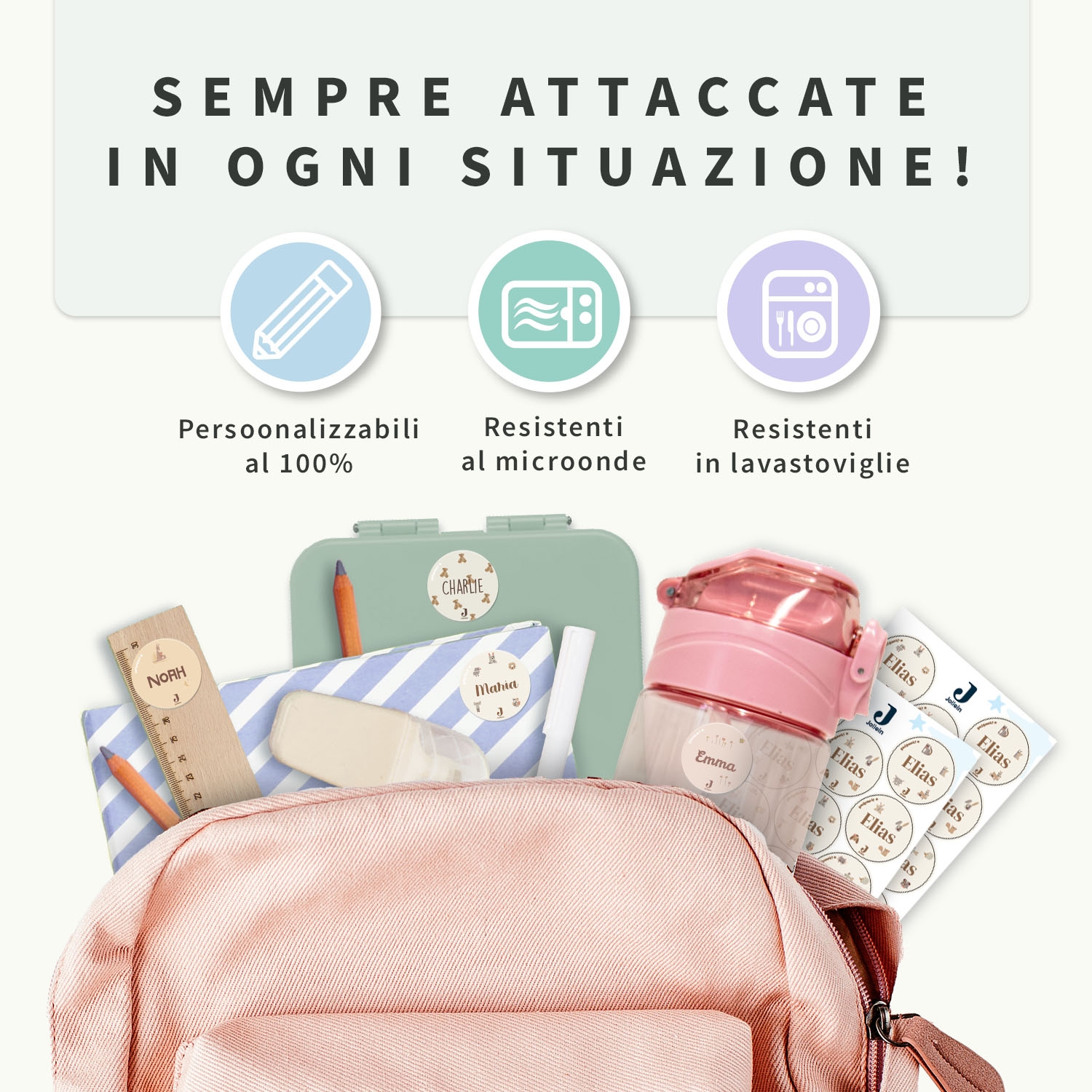 Adesivi rotondi con nome - Jollein