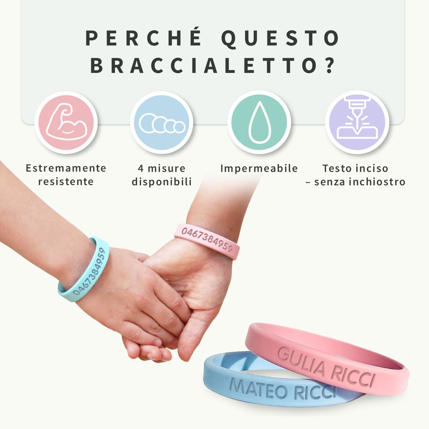 Pacchetto con 2 braccialetti SOS